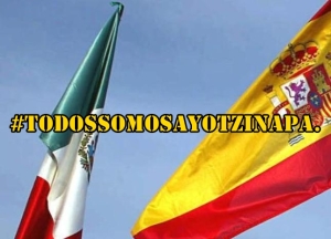 Desde Madrid se lee comunicado #TodosSomosAyotzinapa. 