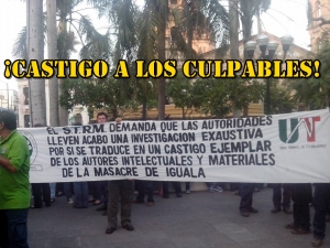 Sindicato de Telefonistas en Tampico se manifiesta por  #Ayotzinapa.