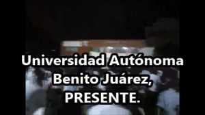 UABJ de Oaxaca se manifiesta en apoyo a #Ayotzinapa. #YaMeCansé.