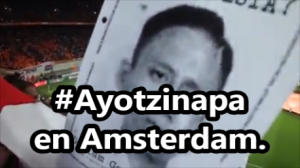 #Ayotzinapa desde Amsterdam en el juego de la Selección de Futbol. #YaMeCansé. 