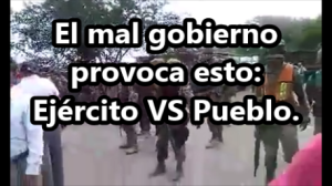 Militares tratan de impedir manifestación en apoyo a #Ayotzinapa en Las Mesas, Guerrero. 