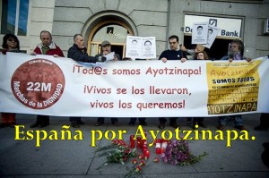 España por Ayotzinapa. Marchas de la Dignidad convocaron a manifestación en la embajada.