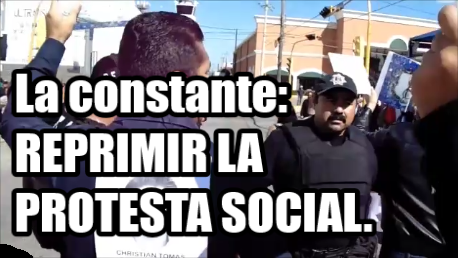 En Tamaulipas reprimen manifestación en apoyo a Ayotzinapa. Los compas no se intimidan.