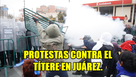 Protestan en Juárez contra Peña. La policía reprime la manifestación, como siempre.