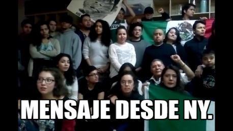 Mensaje de colectivos en NY para los padres y estudiantes de Ayotzinapa.