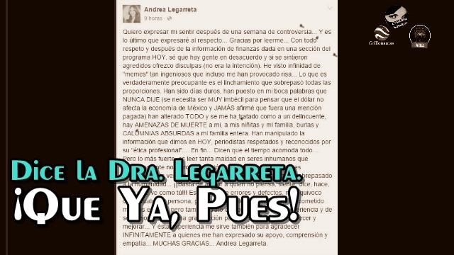 La Dra. en Economía, Andrea Legarreta, dice que 'ahí muere'. Le dejé mi comentario.