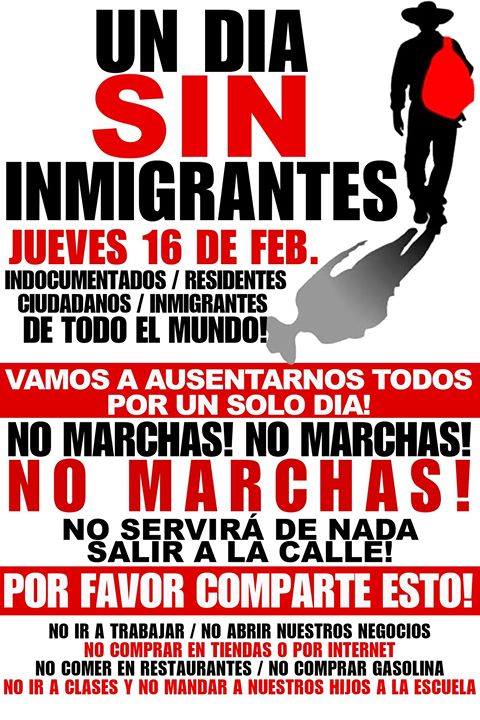 Comienza la protesta de #UnDíaSinInmigrantes. #16F. ¿Qué te puede pasar si te unes? (Videos e imágenes)