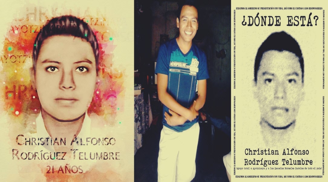 Identifican los restos del compañero normalista de Ayotzinapa Christian Alfonso Rodríguez Telumbre